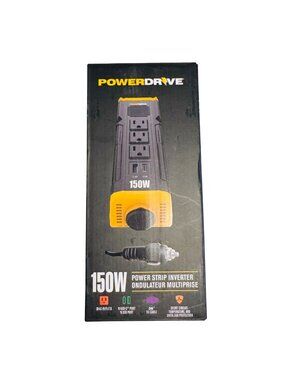 PowerDrive 150W Power Strip Inverter With 3 AC Outlets USB C Port 12V DC Car Ada